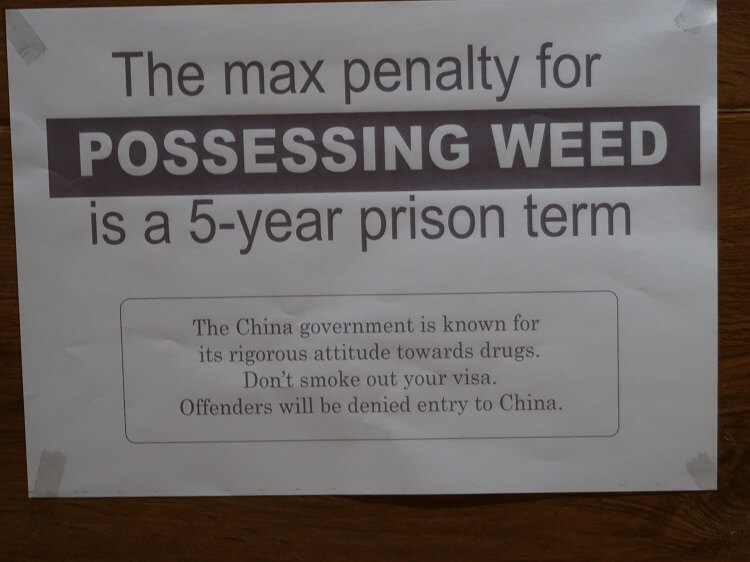 Drug warning sign China