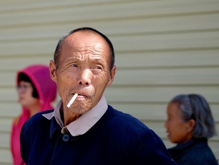 You'll notice smokers on your first trip to China