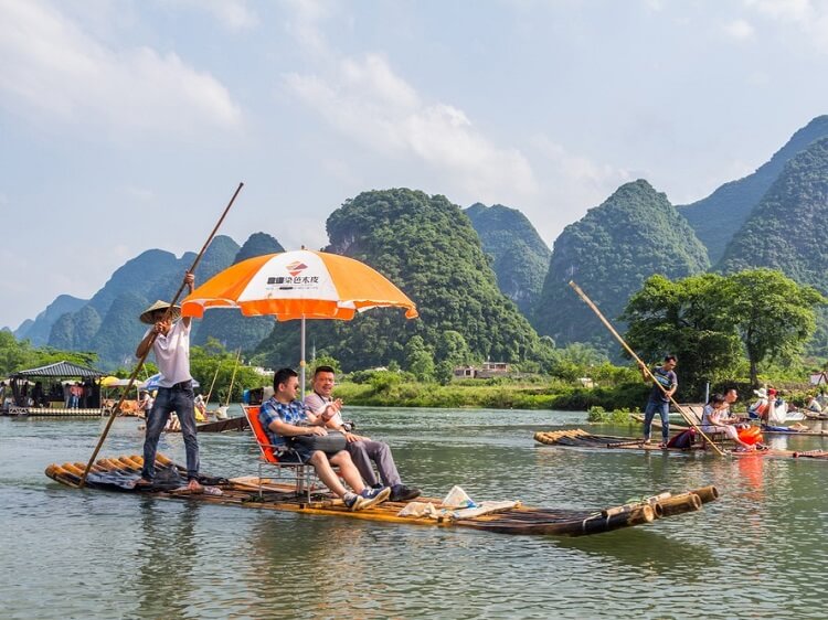 Bamboo rafting in Yangshuo