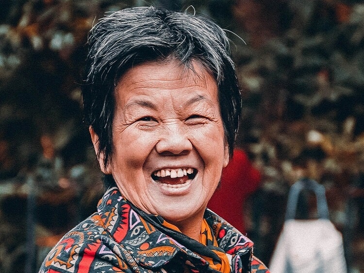 Happy Chinese older woman