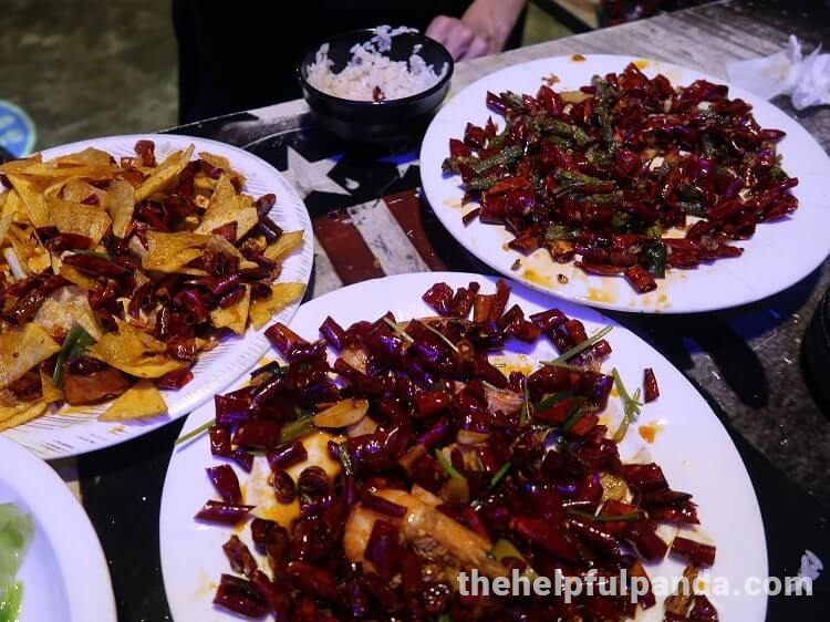 food covered in chili in china