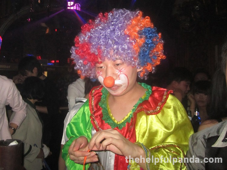 sad chinese clown