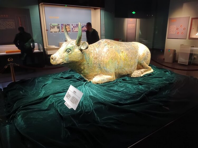 gilded bronze cow at Ningxia Museum