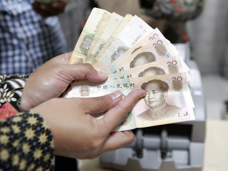chinese money 20 yuan notes
