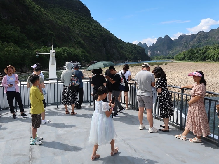 Cruise on the Li River in Guilin during summer