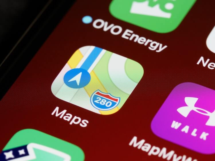maps app icon on phone