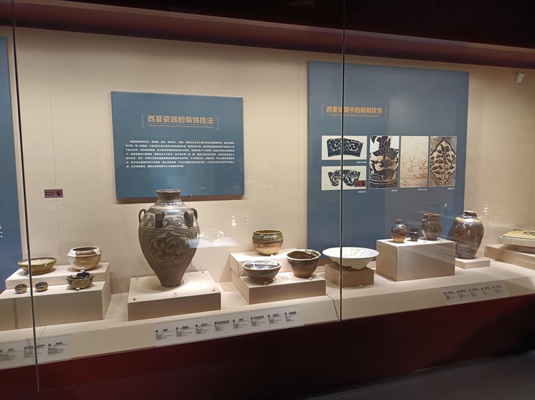 pottery display at Ningxia Museum